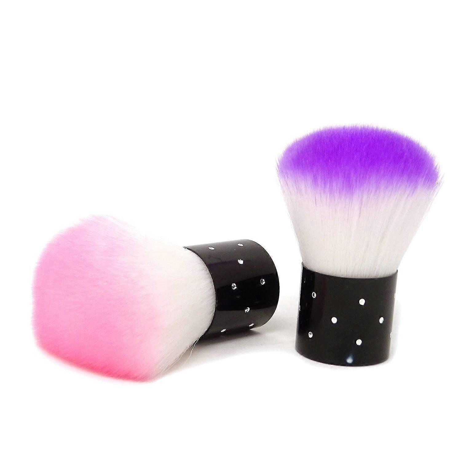 2pcs Versatile Portable Short Handle Brush Pink*Purple 6.5*2.7 cm