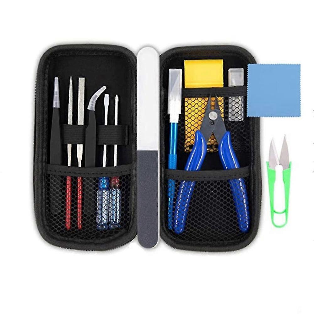 15 stuks Model Tools Kit Modelbouwer Basisgereedschap Hobby Bouwgereedschap Kit voor Gebouwen Auto's Vliegtuigen Model Assembleren