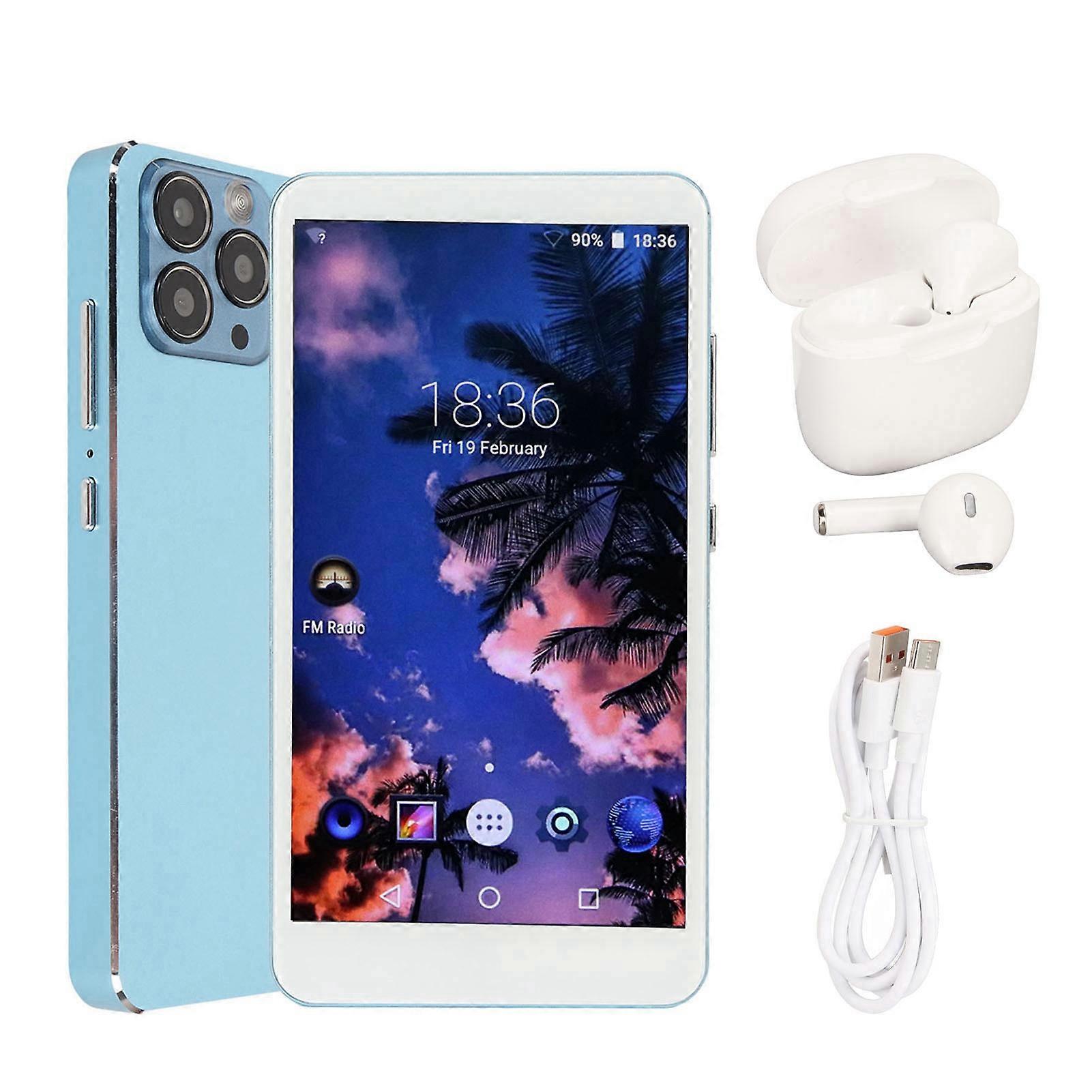 MP4 Player with Bluetooth and WiFi HiFi Sound 5.0inch Full Touch Screen Portable MP4 Player with Bluetooth Earbuds Blue NO.8663