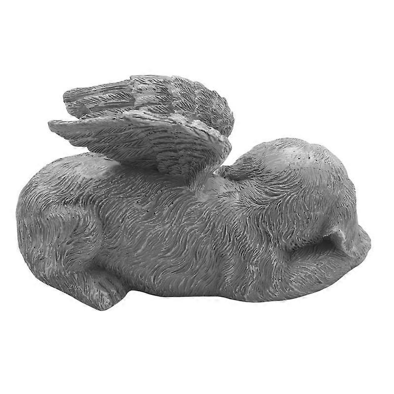 Statue commémorative sculptée représentant un ange chien, en résine, finition pierre