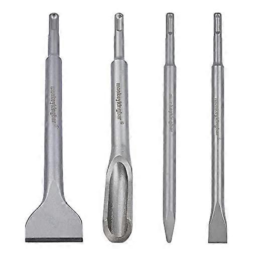 ZK-Set of 4 chisels: tile chisels (250 x 40 mm), pointed chisels (250 x 20 mm), flat chisels (250 x 20 mm), chisels (250 x 22 mm) universal