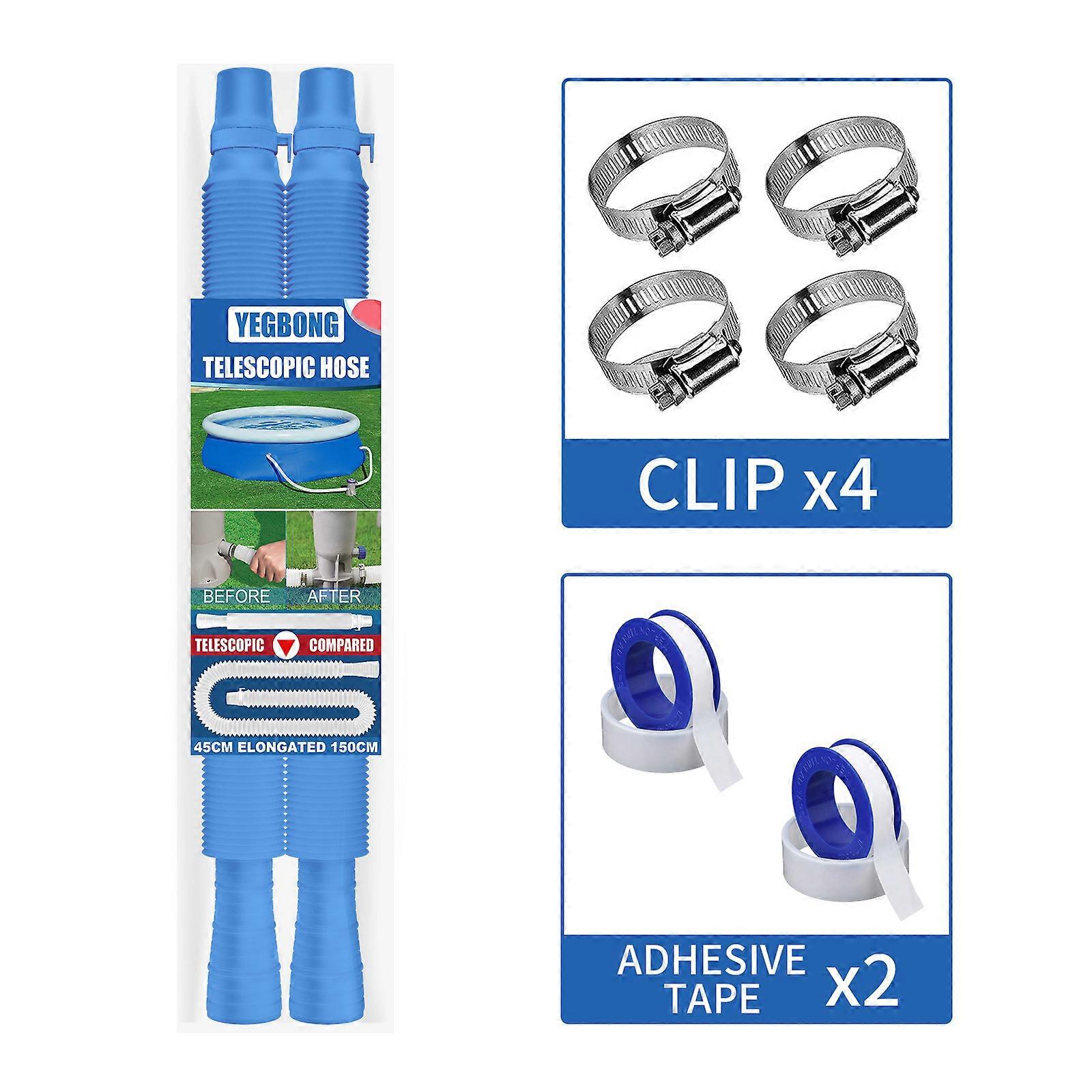 2PCS Pool Pump Replacement Hose Set Pool Filter Pump Spa Pool Pump Retractable Replacement Hose