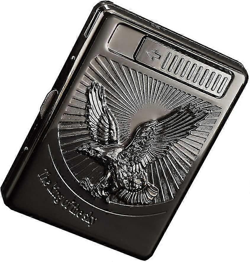 Cigarette Case Lighter, Metal Full Pack 20 Regular Cigarettes Box Holder Usb Rechargeable