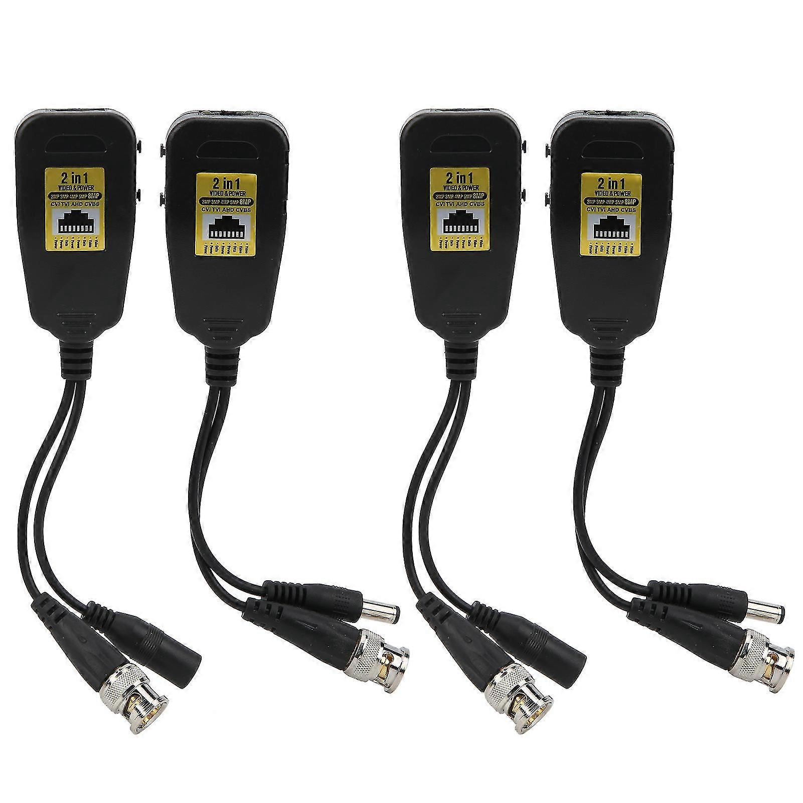 4pcs Hd Video Transmitter Anti Thunder Power Balun Rj45 2in1hdcvi/tvi/ahd/cvbs 2~8mp