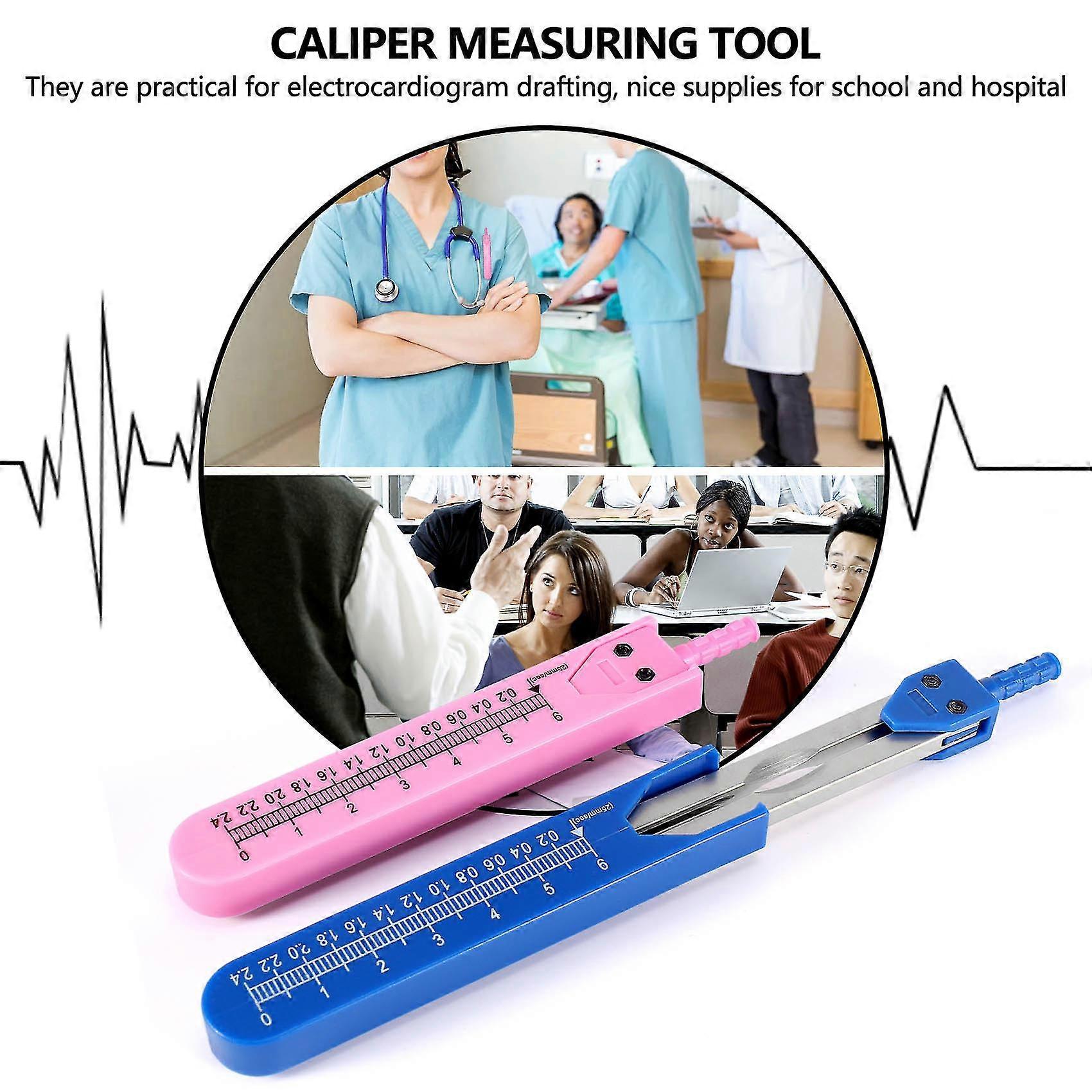 2 Pcs Ekg Caliper Ecg Calipers Measuring Tool With Ruler Electrocardiogram Drafting Divider For Nur