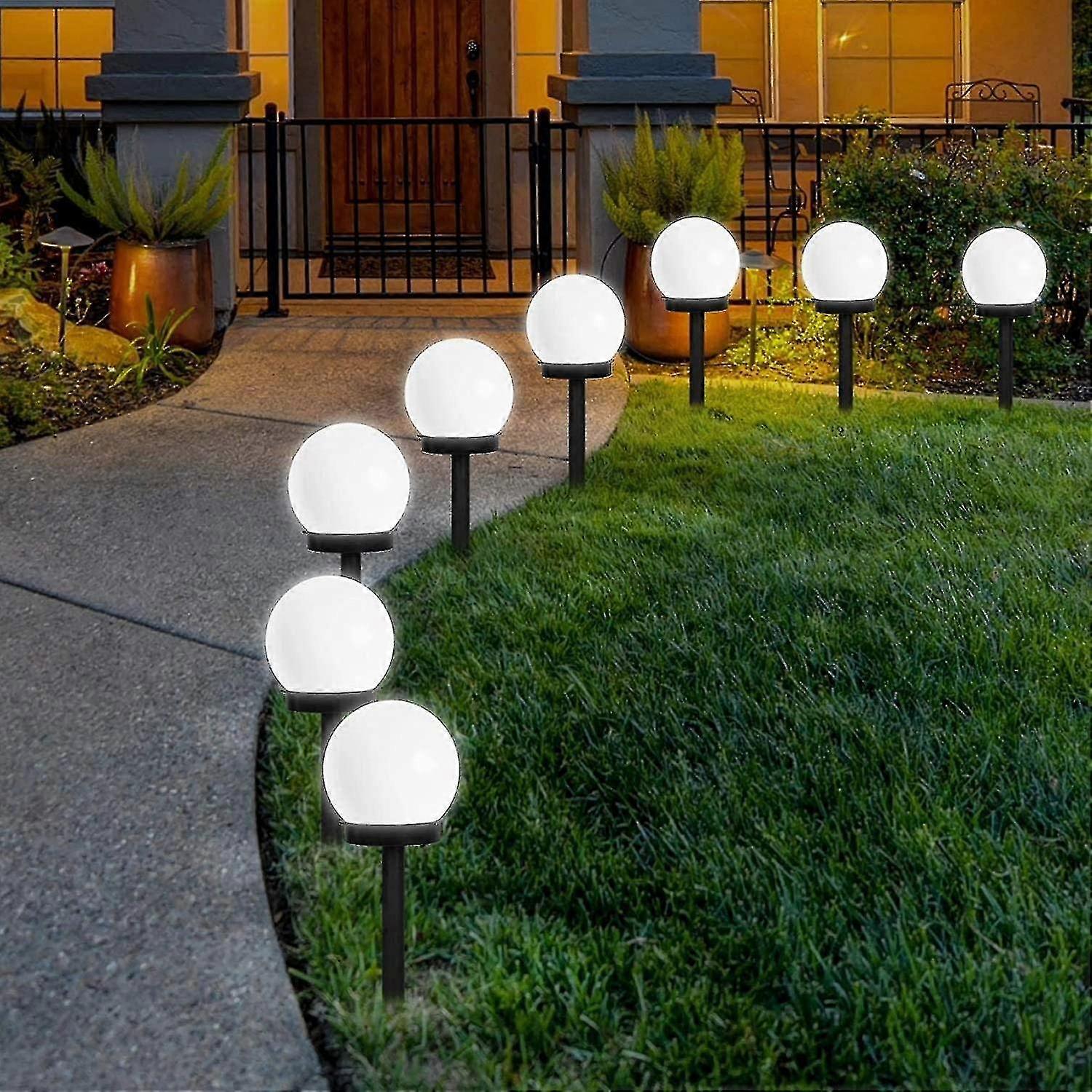 Solar Lights Outdoor,6 Pcs Solar Led Globe Powered Garden