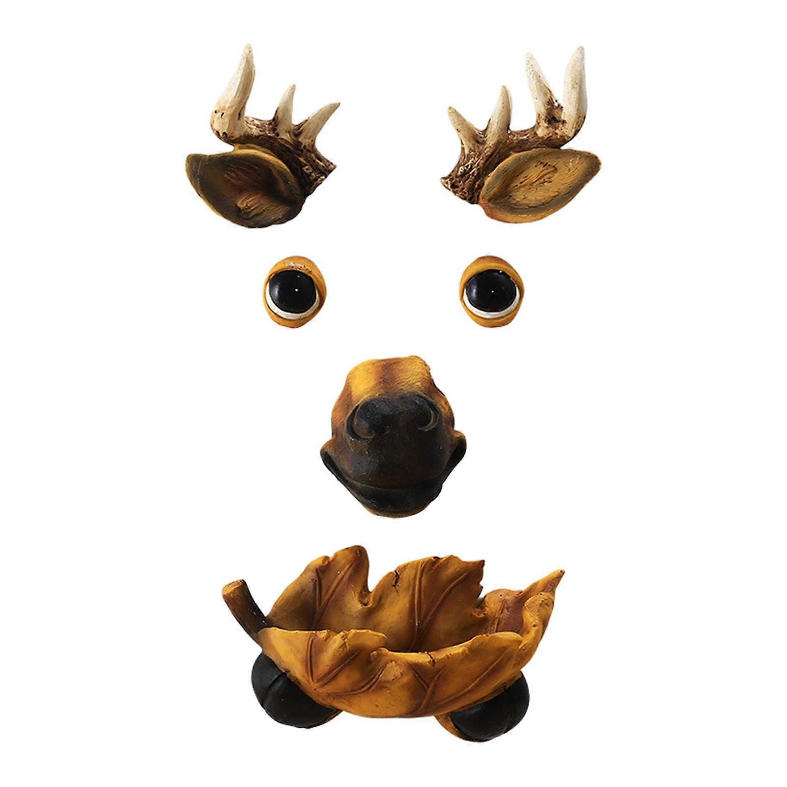 Tree Face Bird Feeder Decor Resin Multifunctional Tree Art for Patio Outside Deer
