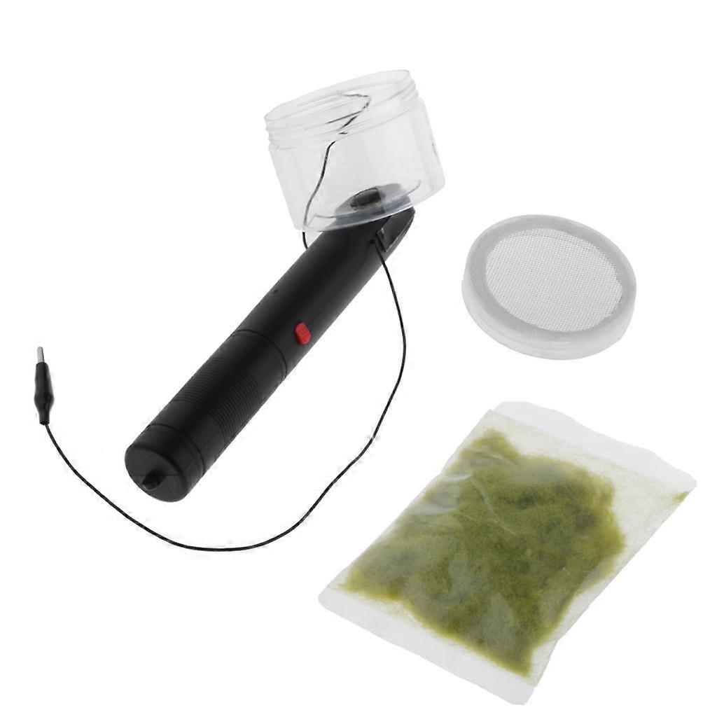 1 Set Handheld Static Grass Flocking Machine with Static Grass, Flocking Applicator for Scenic Modelling Train Wargames Model Scenery