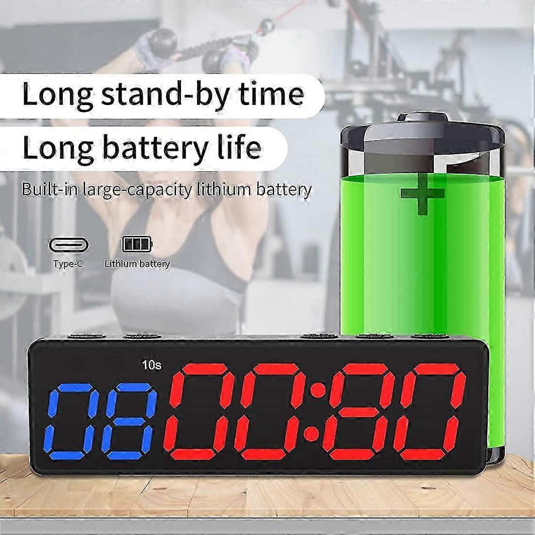 6-Digit Game Challenge Countdown Timer with Stopwatch Button, Fitness Timer Interval Timer, LED