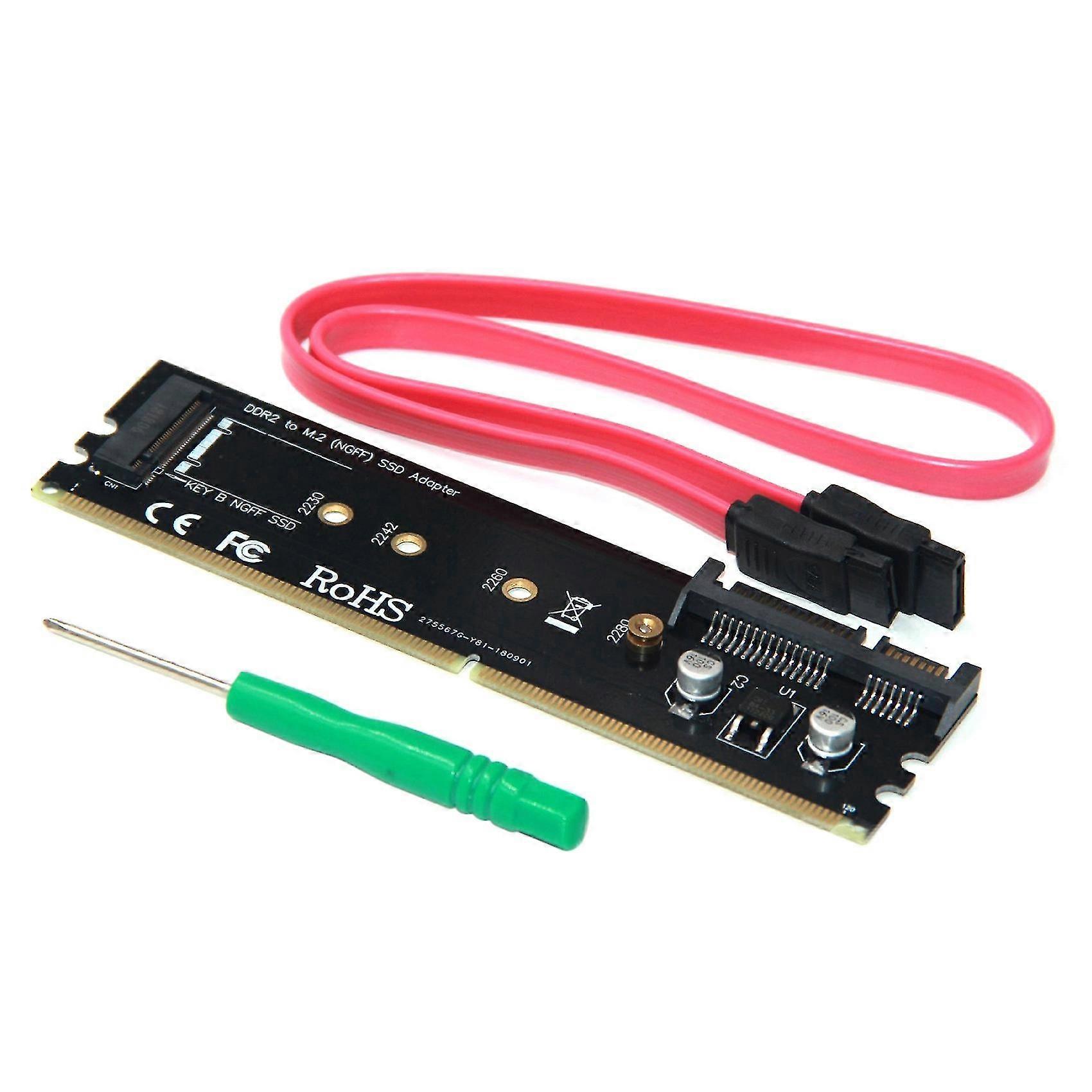 DDR to M.2 SSD Expansion Card SATA 15P Power Supply SATA to M.2 NGFF Adapter Card Compatible with D