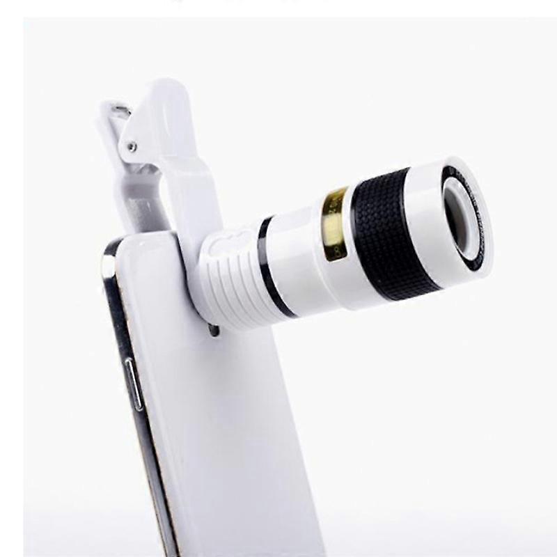 Mobile phone camera universal 8X telephoto lens external mobile phone camera lens with clipWhite