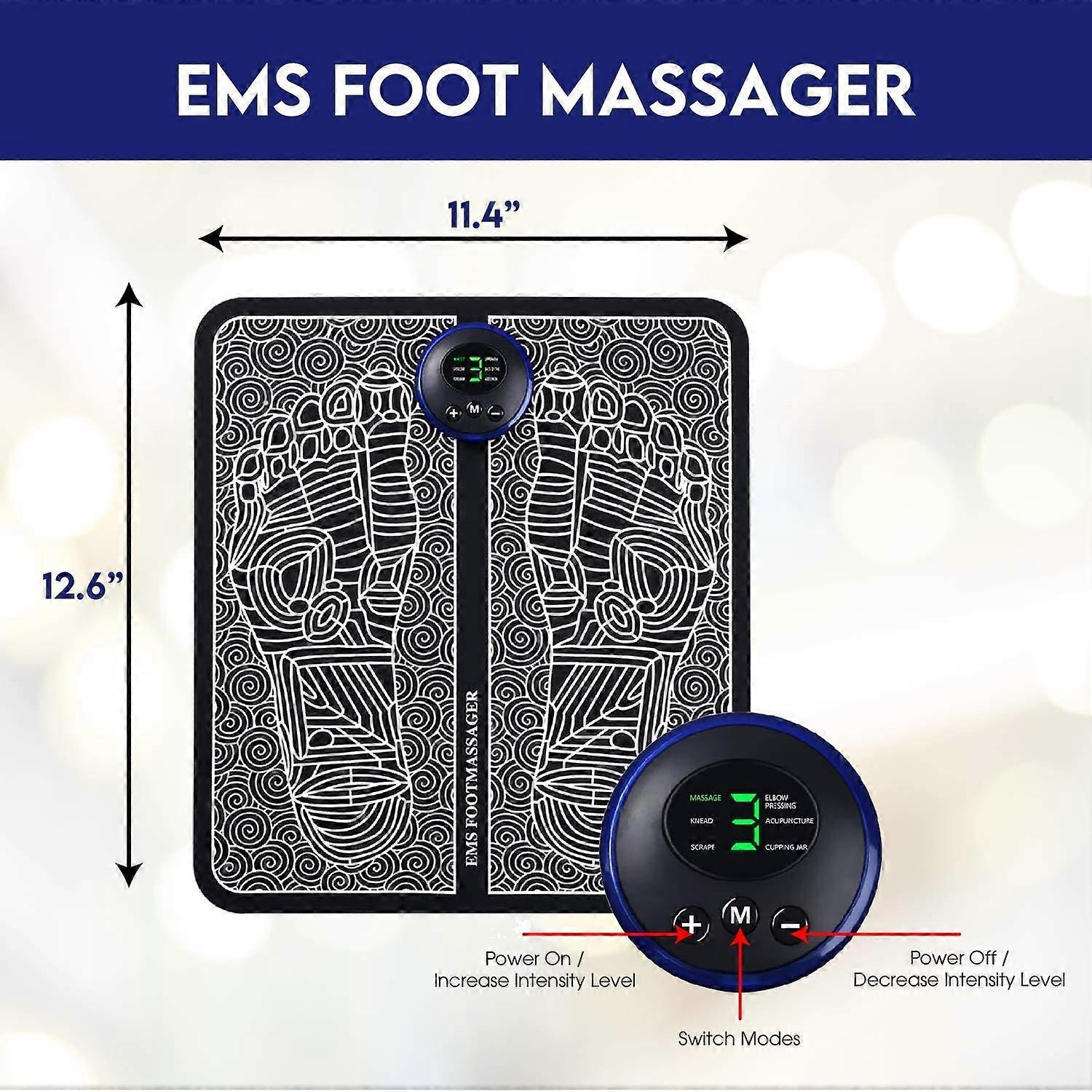 EMS Electric Feet Massager For Circulation Foot Reflexology Massager Feet Circulation Massager-6 Modes 9 Intensities