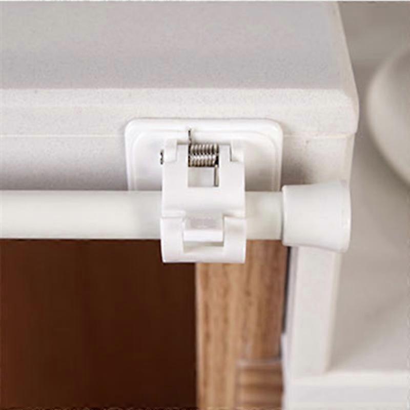 Clamp Rail Frame home Fixed Curtain Organized Wall Plastic White Clip decoration Tools Support Room Window Shower Rod Stick