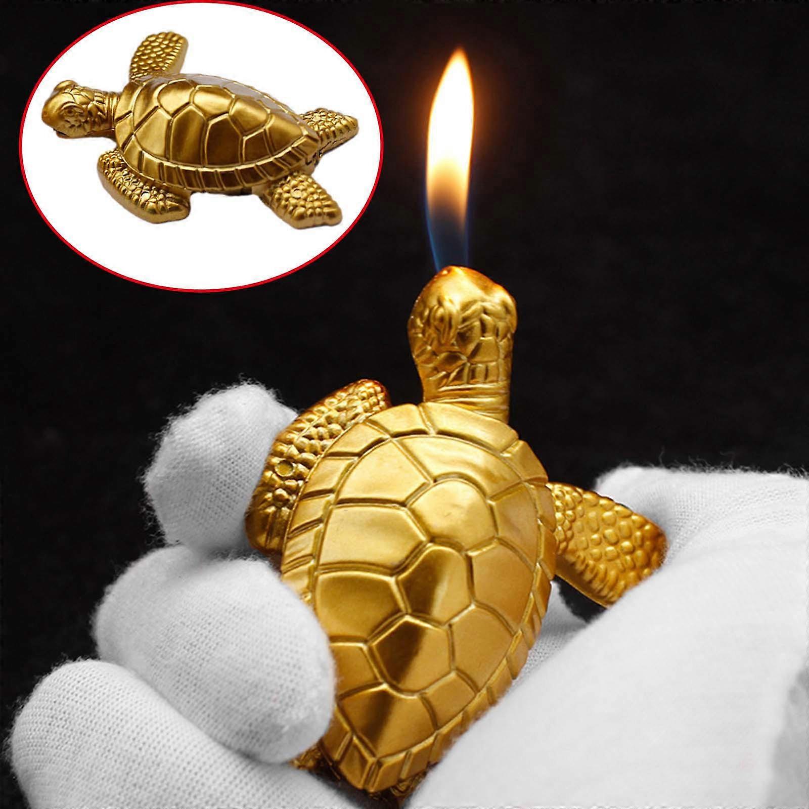 Little Turtle Table Top Decoration Lighter Open Flame Lighter Personalized Plating Lighter