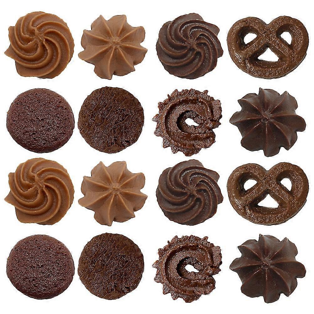 16pcs Fake Cookies Artificial Pastries Food Simulation Realistic Dessert Display Props Decoration Model