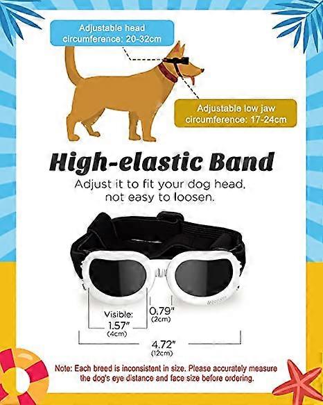 Lunettes pour Chiens, Lunettes de Soleil pour Animaux de Compagnie Rglables, Lunettes de Protection tanche la Poussire Anti-UV, Coupe-Vent Impermable
