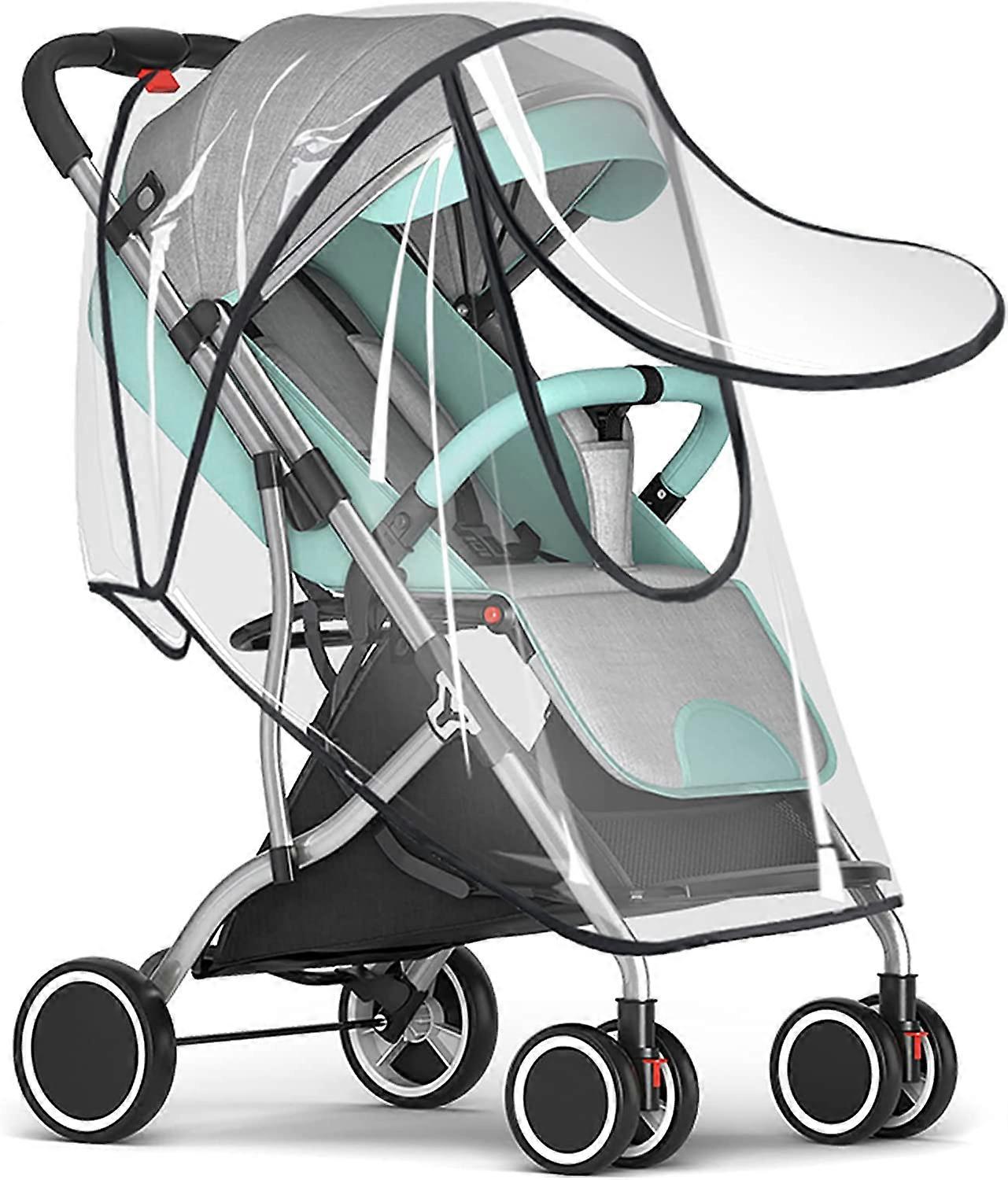 Universal Stroller Rain Cover, Transparent Baby Pram Covers, Stroller Rain Cover with Zipper, Waterproof Stroller Rain Cover