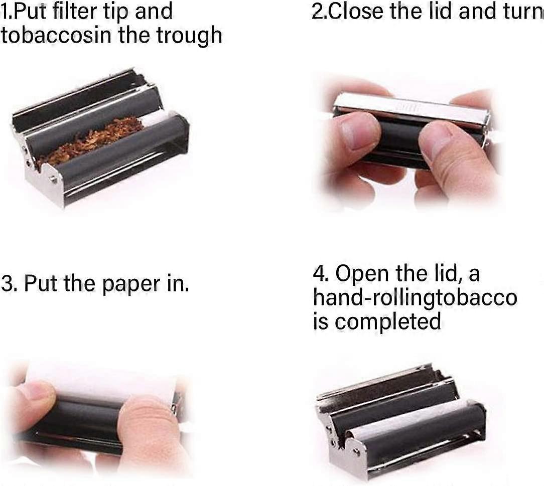 cigarette paper roll machine Tobacco Roller,Manual Cigarette Rolling Machine,70mm Cigarette Roller Metal  Portable Tobacco Injector Manual Easy Use Black Cigarette Accessories