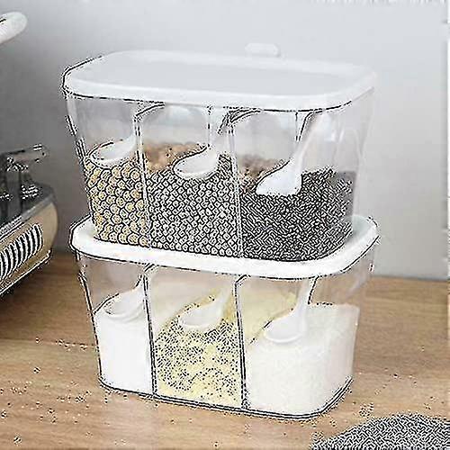 2Pc Transparent Seasoning Box Spice Storage Containers with Spoons