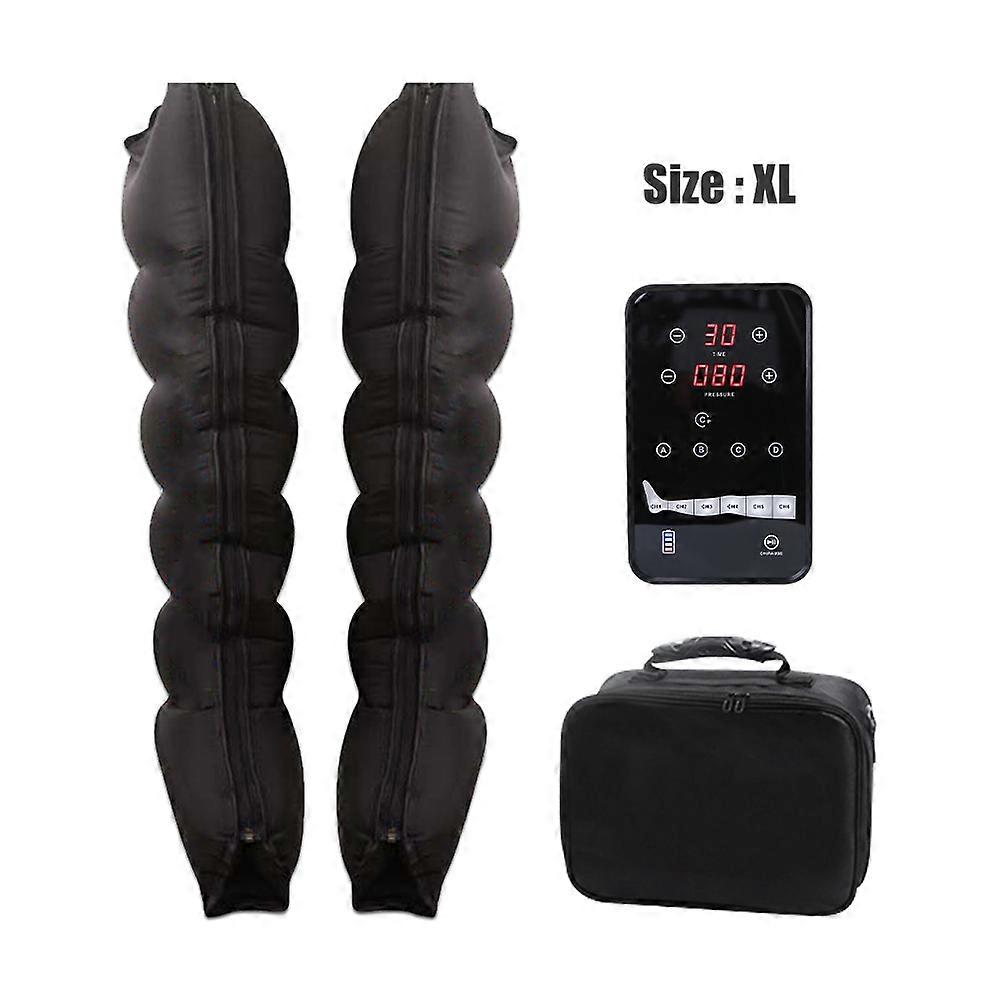 アスリートリリーフ筋肉痛の痛みのための電動フットレッグマッサージブーツ6空気圧縮レッグマッサージャー膝総合ケア