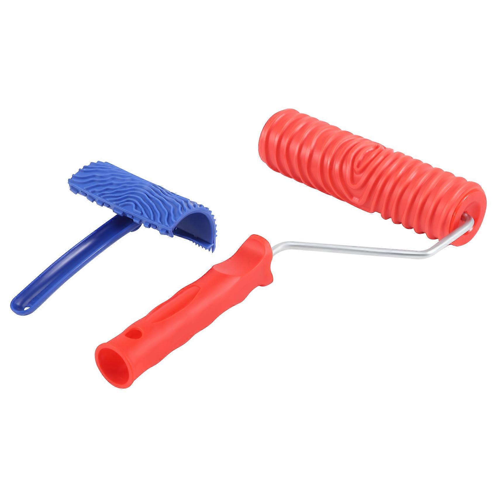 Imitation Wood Pattern Tool Set Eg300T 7 Inch Rubber Roller + Ms16 Imitation Realistic Wood Grain Tool Wood Grain Coating Embossing Pattern Art Paint