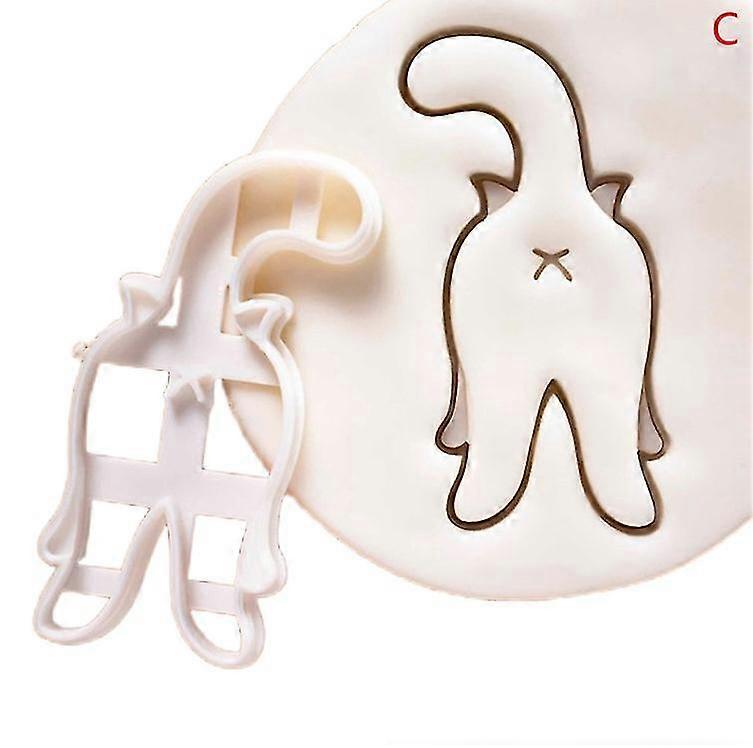 1/3pcs Cat Cookie Cutters Kitty Butt Shape Diy Biscuit Cookie Mold Stamp Bakeware Hfmqv