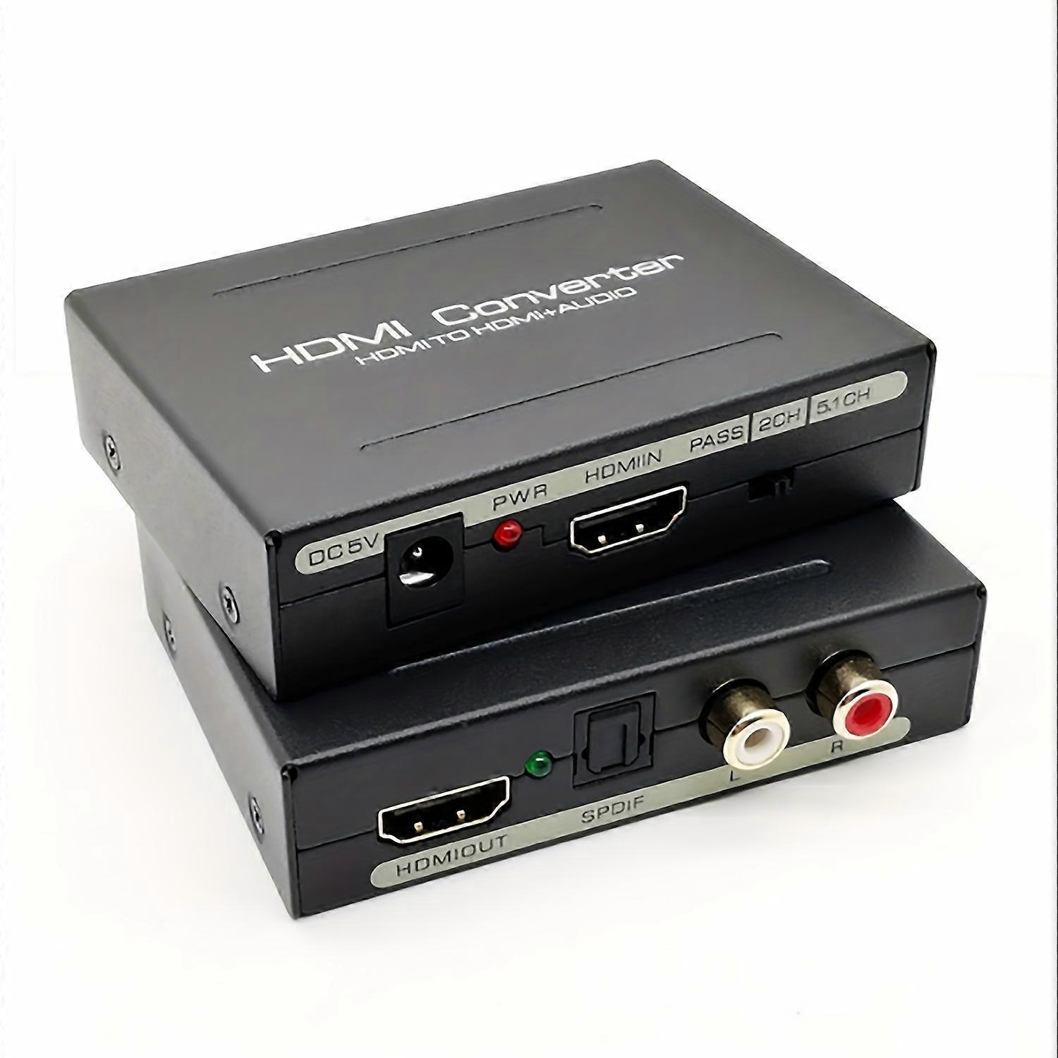 2023 Hdmi Audio Converter - 4K To Hdmi + Spdif + R/L Stereo Output, Usb Powered, For Fire Stick & Blu-Ray Players