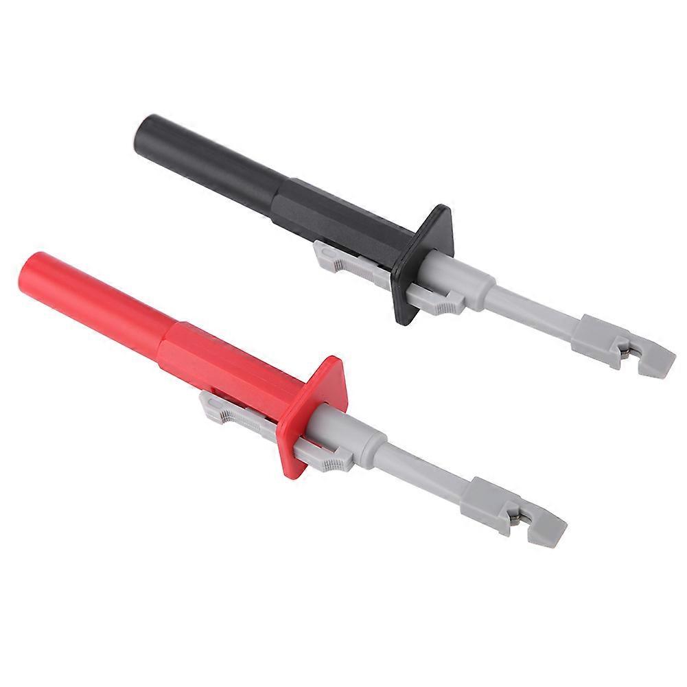 Banana Plug Socket Test Leads 2Pcs Safety Test Clip Piercing Probes Black Red
