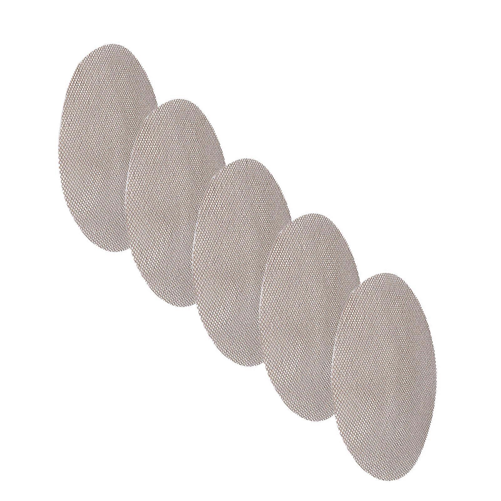 5Pcs Non Stick High Temperature Resistant BBQ Round Mats 36cm Diameter Brown - Reusable Grid Slice Pizza Mat