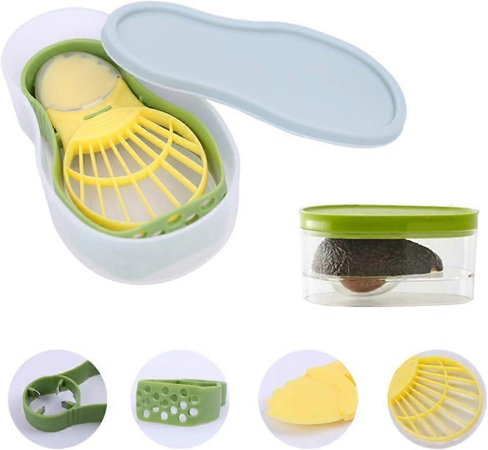 5 in 1 Avocado Cutter - Avocado Slicer and Cutter - Kitchen Tool Set, Storage Container, Safety Knife, Shovel and Mash