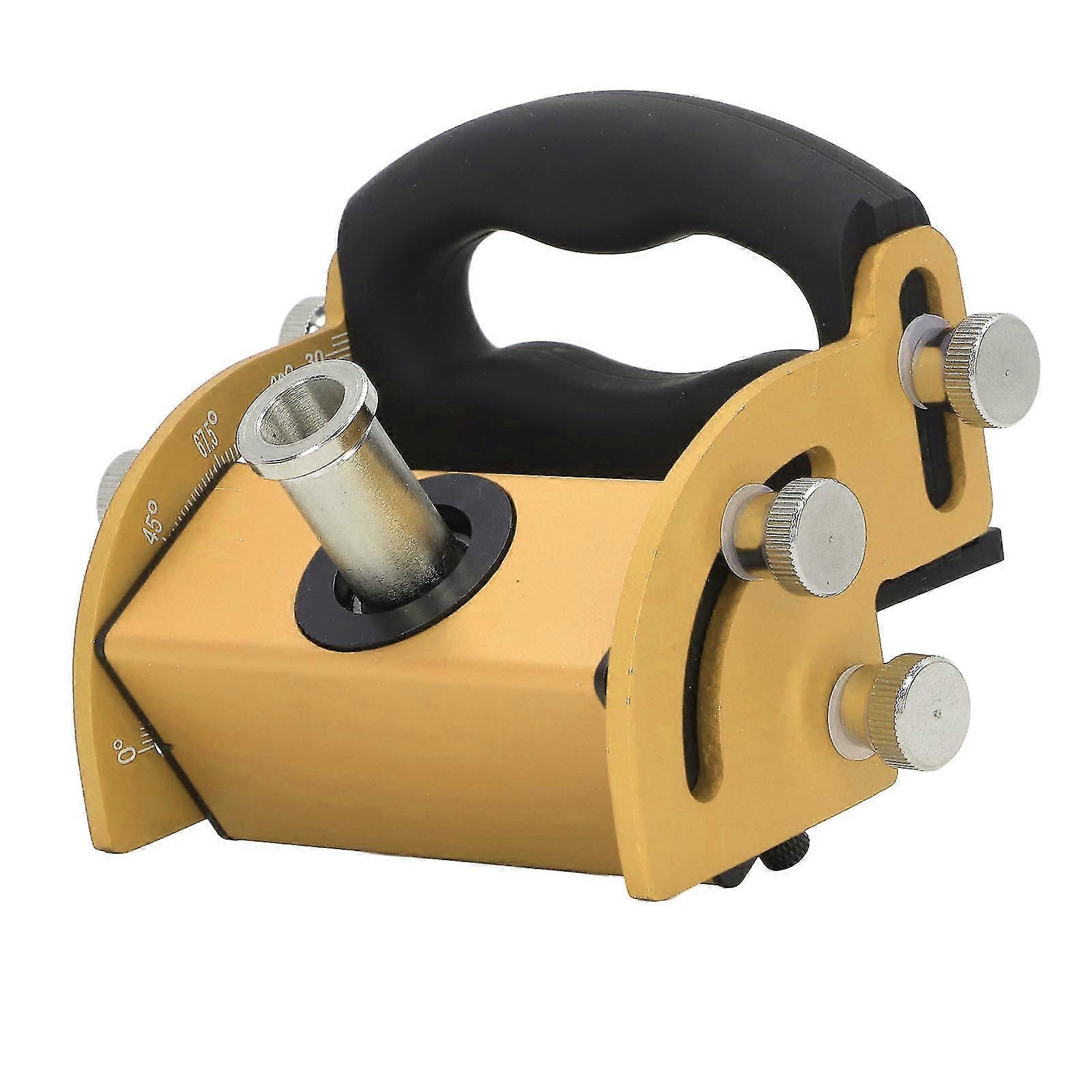 Localizzatore di fori per la lavorazione del legno - Posizionatore regolabile in lega di alluminio per fori inclinati (0-90) - Guida in scala trasparente - Oro