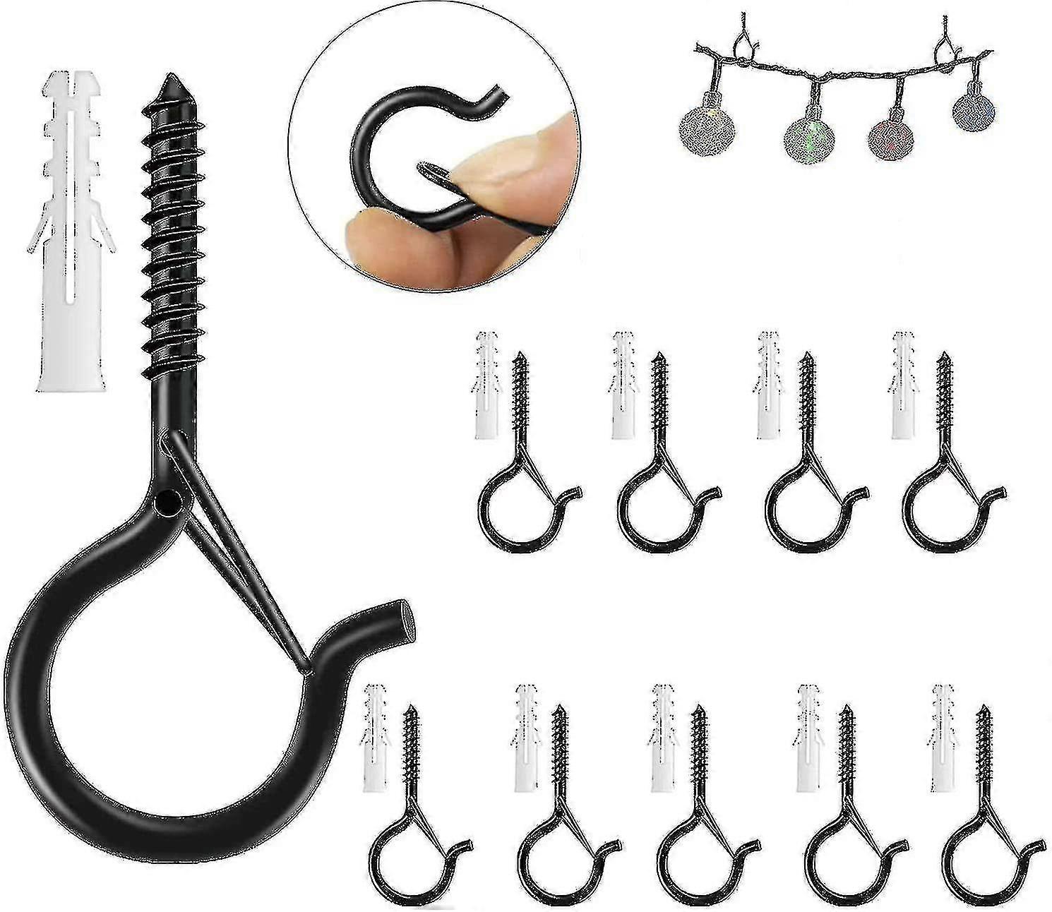 20 Pcs Hanger, Screw Hooks For Outdoor String Lights, Safety Buckle Design, Easy Release-yvan