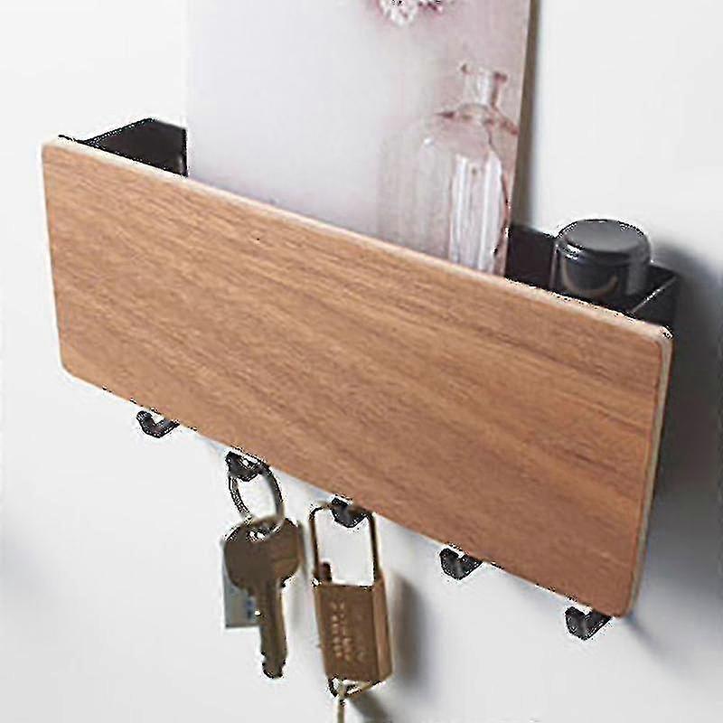 Wall-Mounted Key Rack Hooks Doorway Key Storage Rack Wooden Sundries Storage Rack Key Hanging Organize