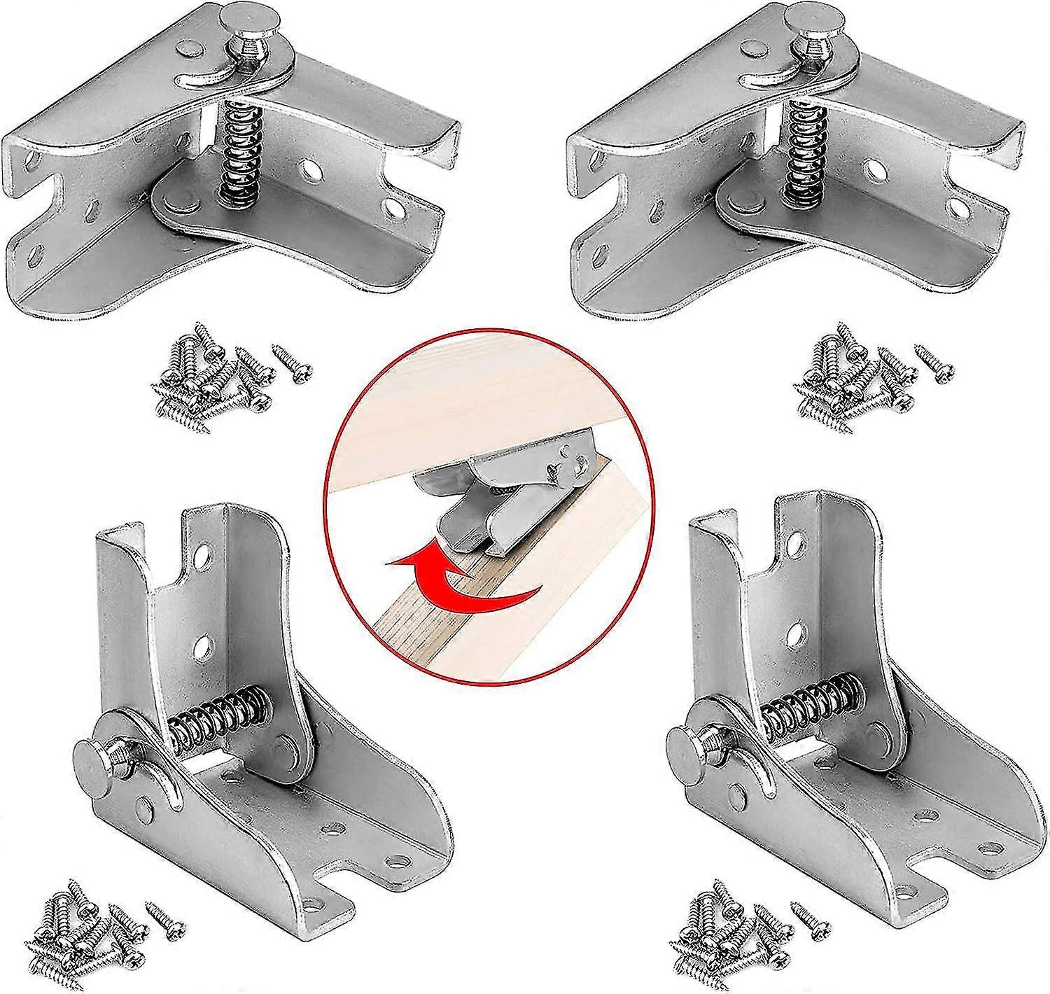 4 Pieces Folding Hinge, Self-locking Hinge, Self-locking Hinges, Suitable For 67x60x53mm Folding Table Legs Accessories Bearing 80kg (2 Left And 2 Rig