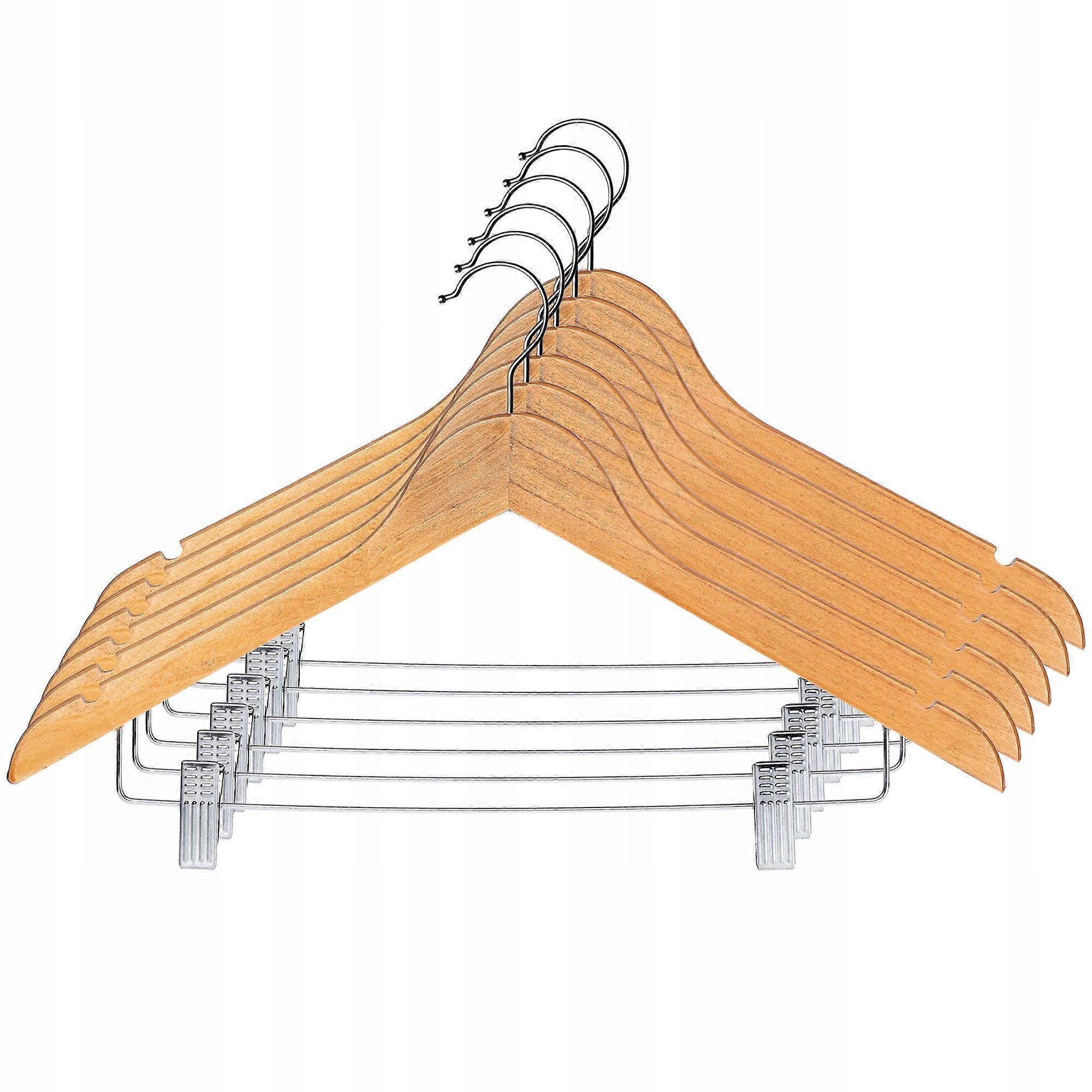 KADAX Perchas de Madera con Clips 6x Set