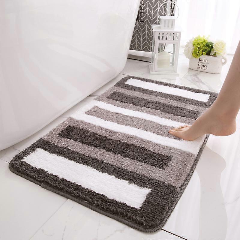 Non Slip Bath Mat Kitchen Mat Soft Bathroom Mat Soft Microfiber Shower Mat, Quick DryBrown