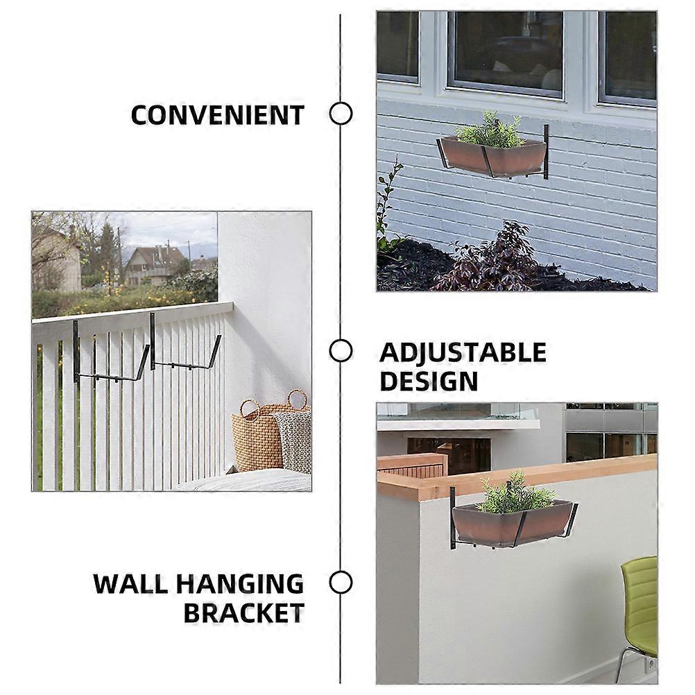 GANAZONO 2er-Set Wand-Blumenkästen Für Balkon & Geländer – Stabile Metallhalterung, Einfach Zu Montieren, Ideal Für Sukkulenten & Kräuter
