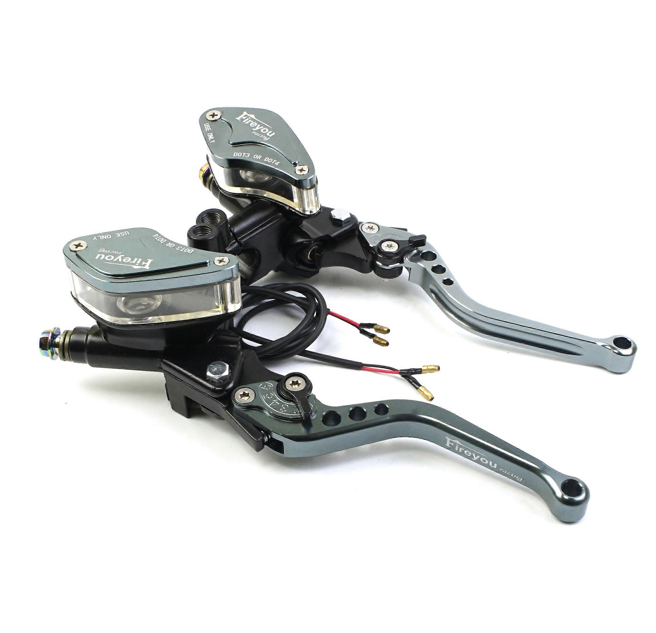 Motorcycle Racing Universal 1 pair Hydraulic clutch Brake Pump Master Cylinder Adjustable lever Handle For HONDA Yamaha Kawasaki