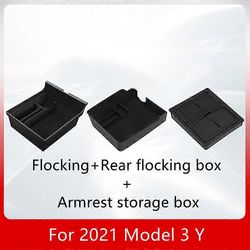 For 2021 Tesla Model 3 Y Storage Box 2022 Tesla Central Armrest box Console Cup holder box Model Y Accessories