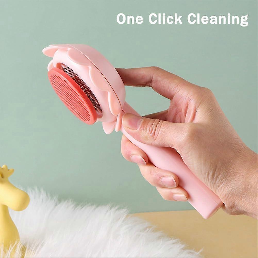 Cat Brush with Release Button, Self Cleaning Cat Brush for Shedding ... - Wide Cat Brush For Shedding Cat Grooming Routine