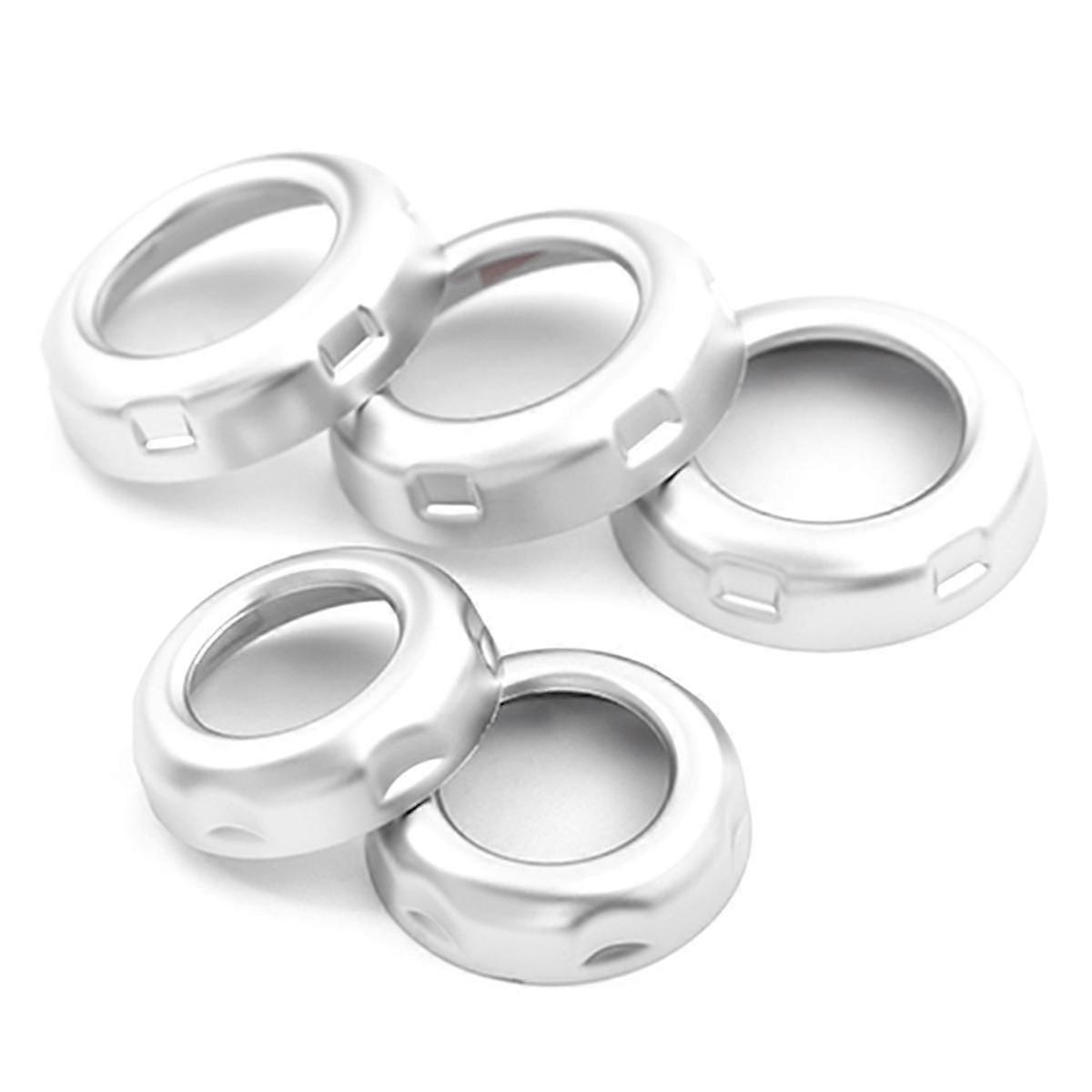 5 Pcs Chrome Volume & Air Conditioning Knobs Trim for 4 LR4 Sport