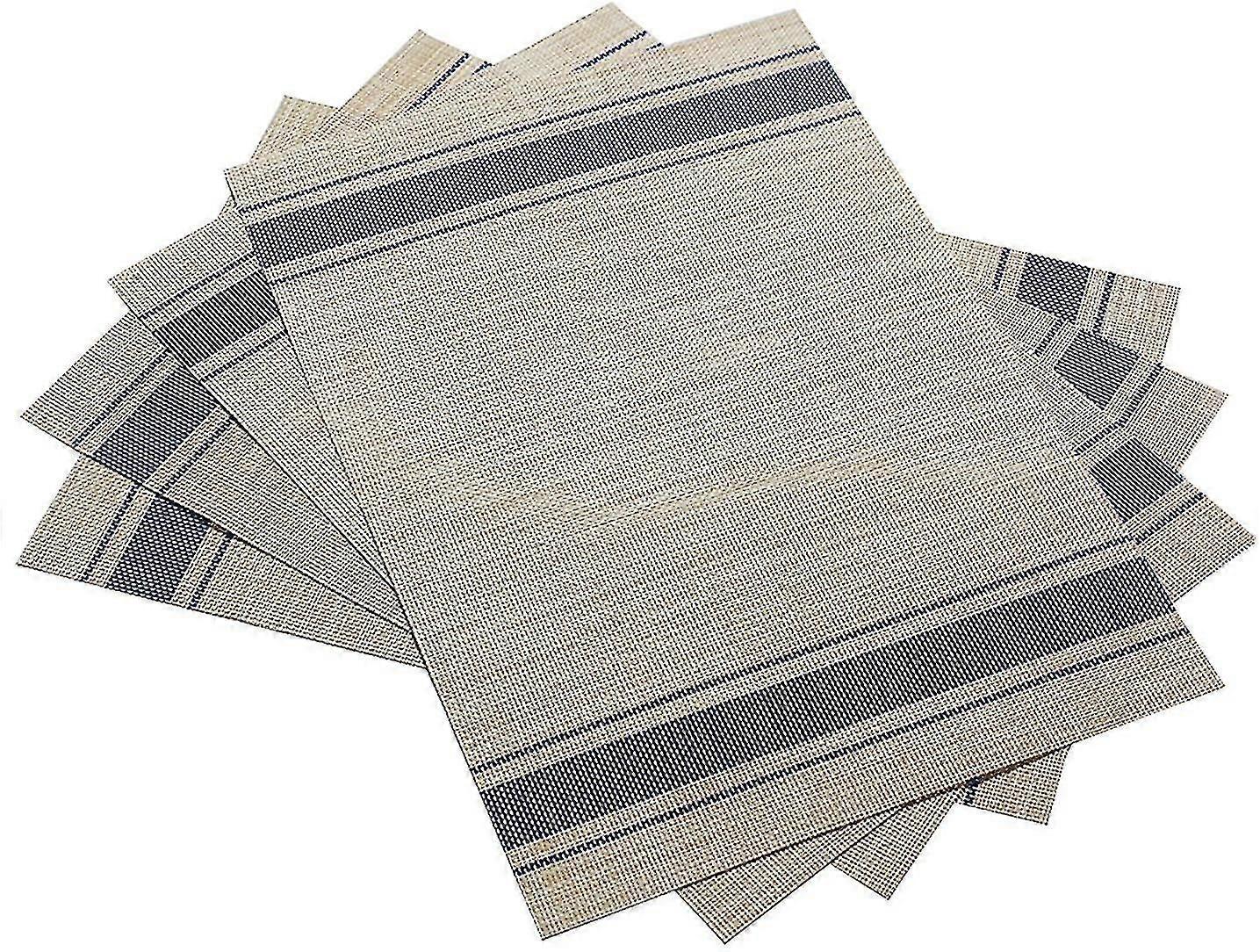 4pcs Heat-resistant Placemats Stain Resistant Anti-skid Washable Pvc Table Mats