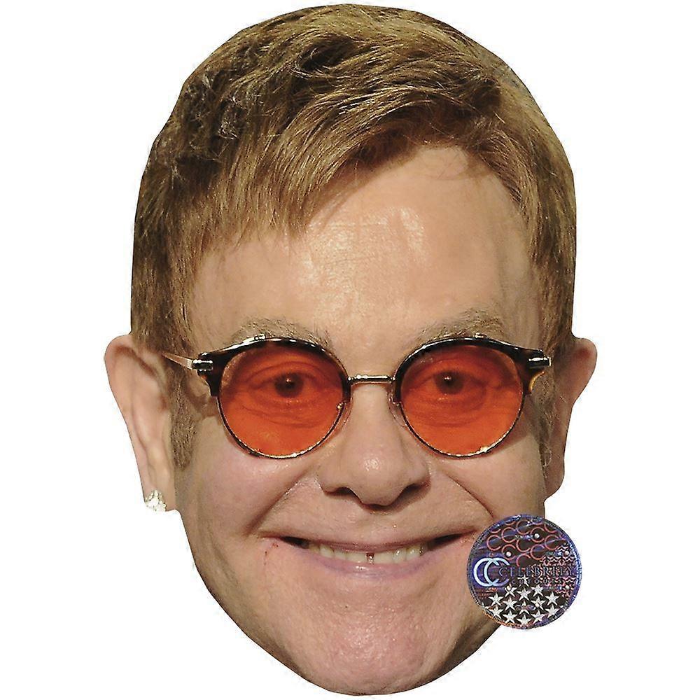 Elton John (Orange Glasses) Celebrity Mask, Flat Card Face