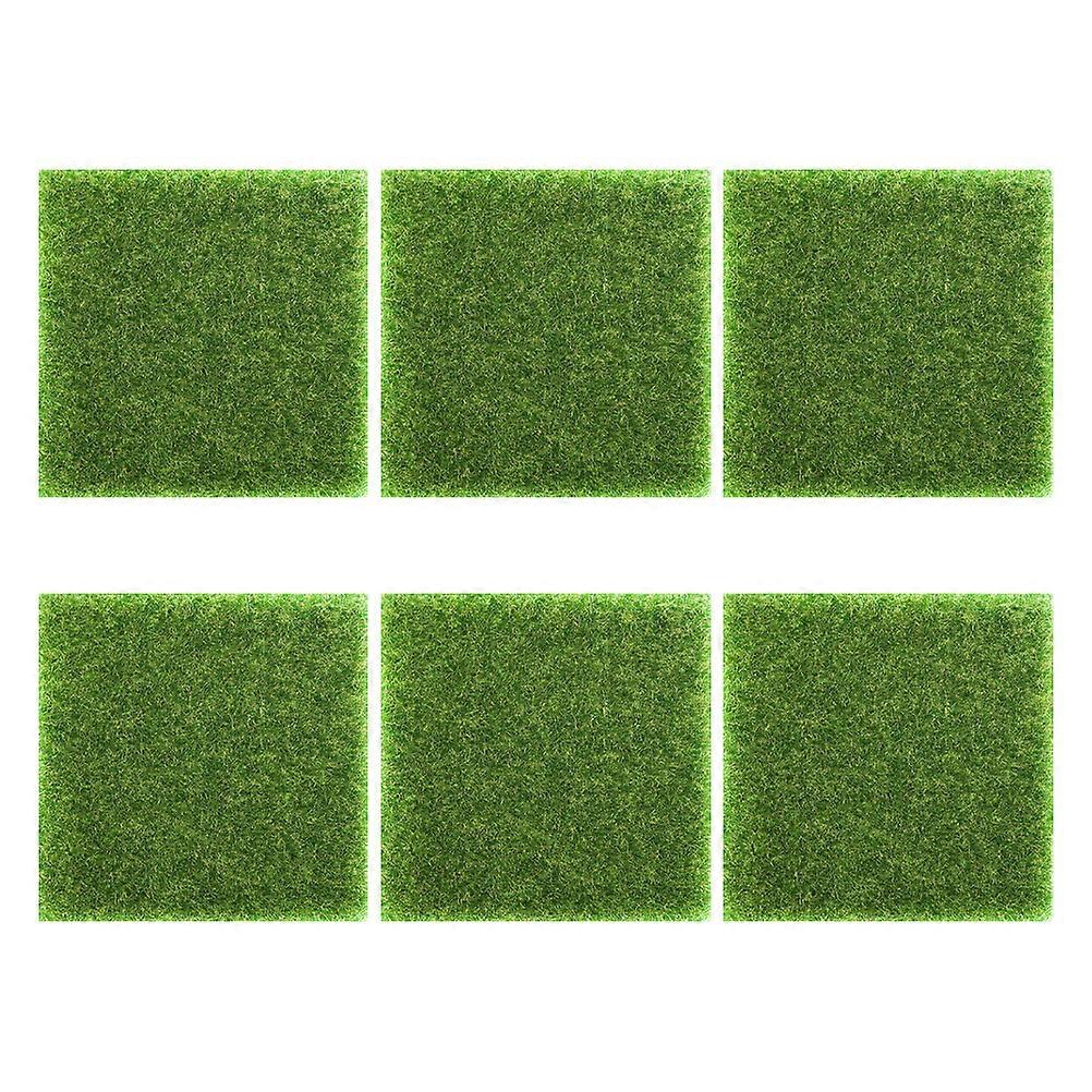 6pcs Artificial Lawn Simulation Grass Micro Landscape Adornment (Green)