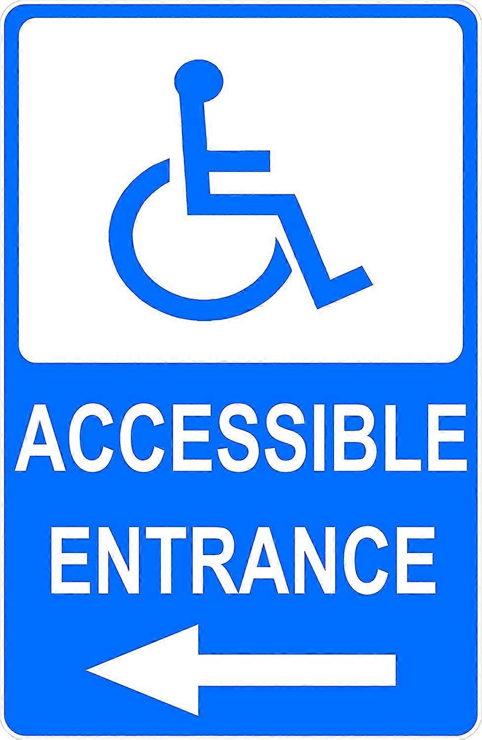 Accessible Parking With Left Arrow Sign. 12x18 Metal.