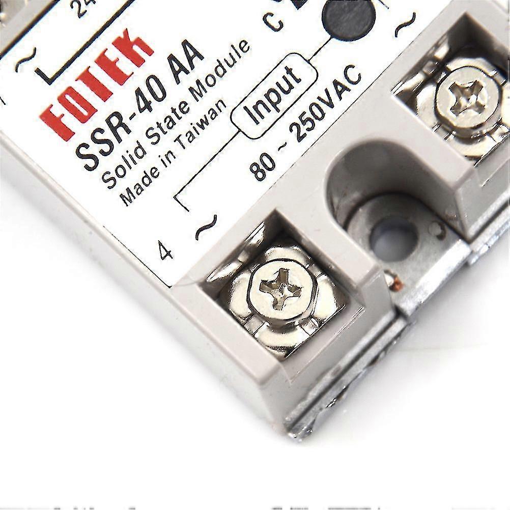 SSR-40AA Solid State Relay Module – 40A, 80-250V AC Input / 24-380V AC Output