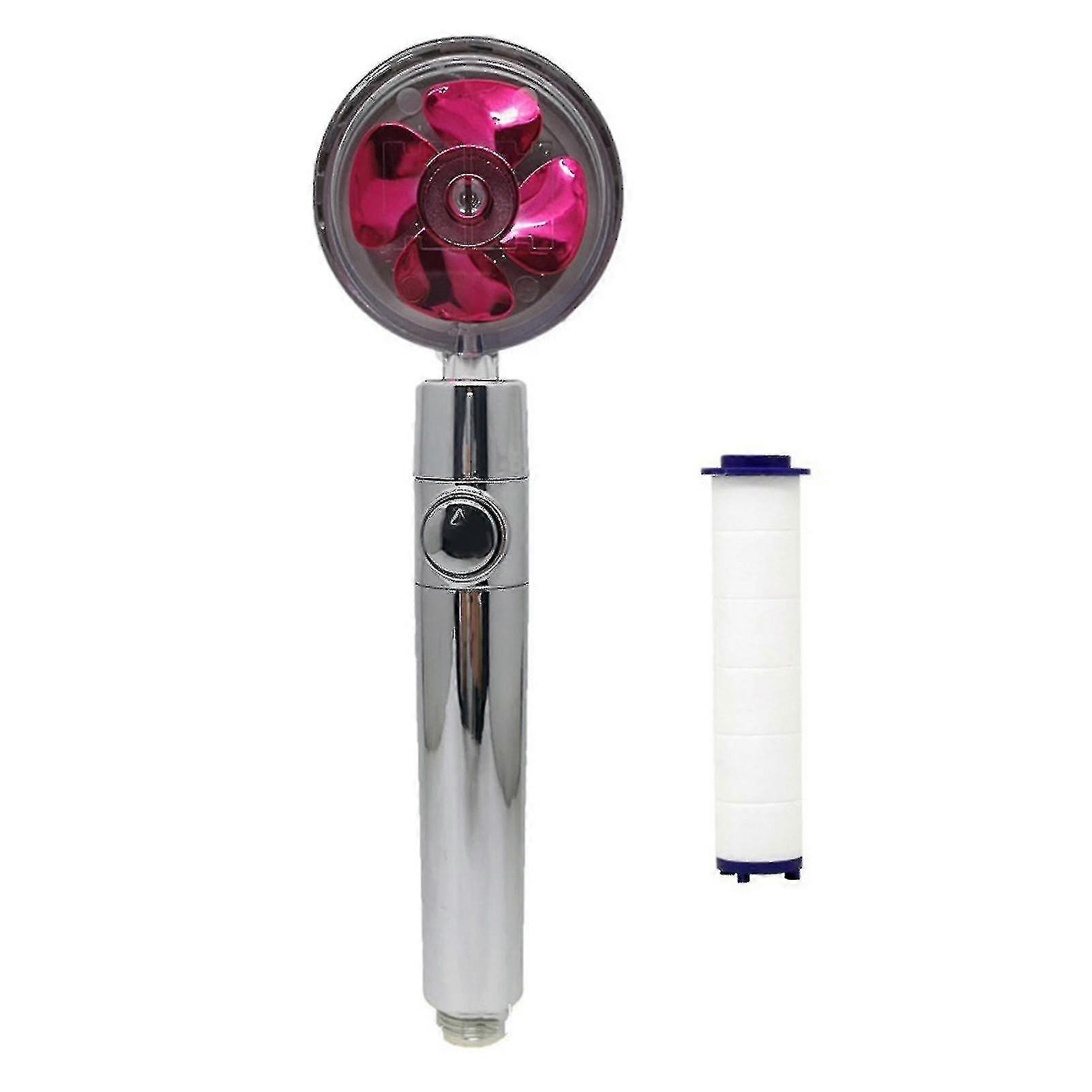 Turbocharged Handheld Shower Head,propeller Driven Shower Heads,high Pressure Water Saving,with Pause Button,360 Degrees Rotating High Quality