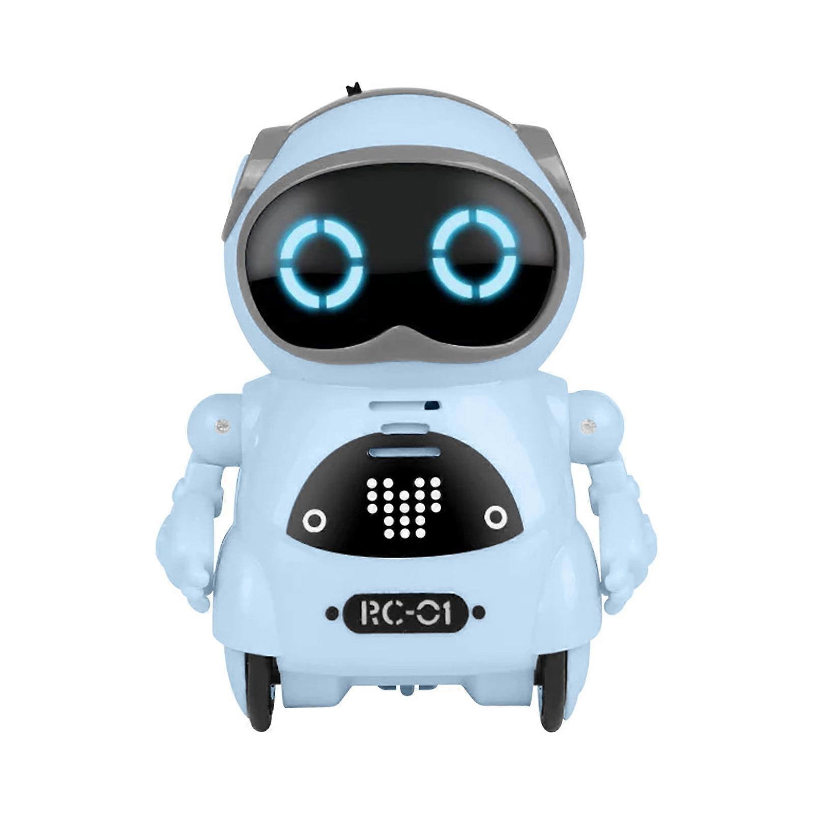 Pocket RC Robot Talking Interactive Dialogue Voice Recognitions Record Singing Dancing Blue