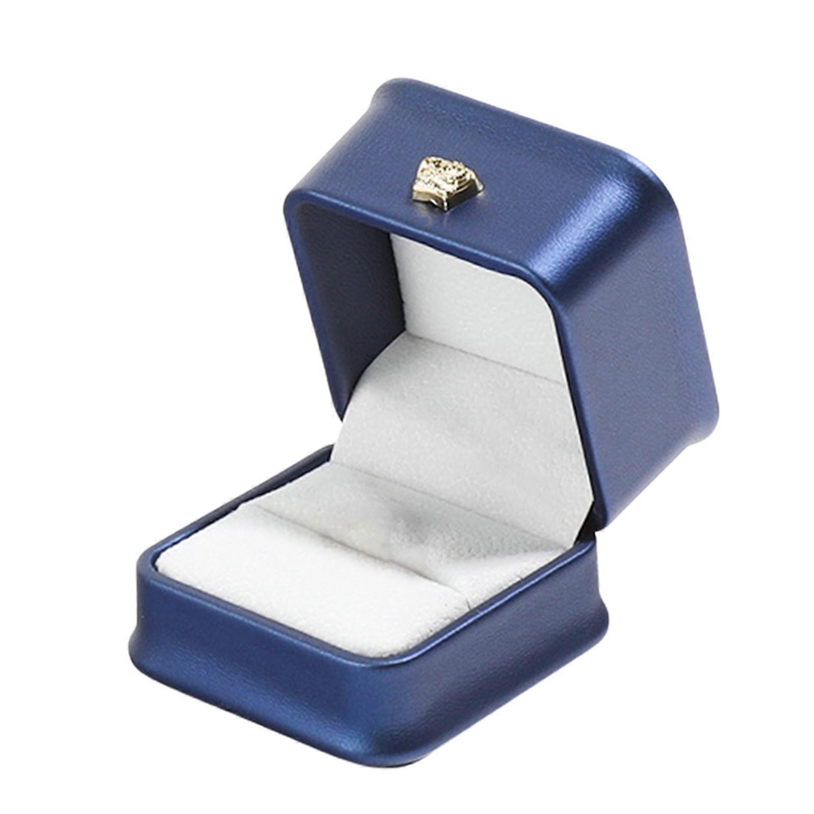 Jewelry Ring Box Compact Size Portable Scratch-proof Soft Velvet Lined Earring Ring Case Jewelry Organizer