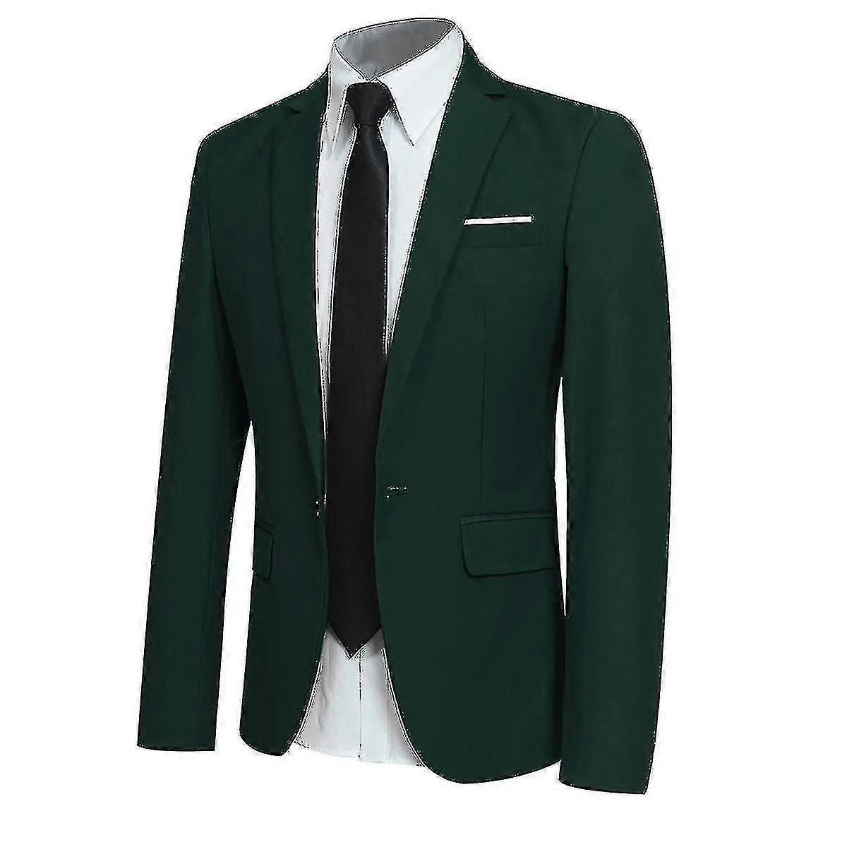Blazer de un botón de color sólido para hombre Casual Top Jacket-XK12181